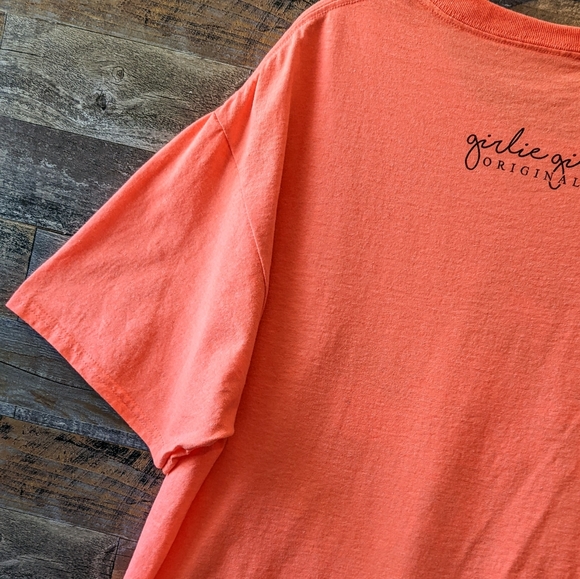Girlie Girl Originals Coral W/Animal Print Screen print Cross Tee - Picture 10 of 12